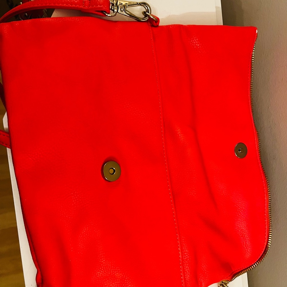 Coral bag, can be used as clutch or cross body